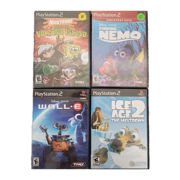 PS2 PlayStation 2 Lot Of 4: Ice Age 2, Wall-E, Finding Nemo, Nicktoons Battle... - Picture 1 of 11